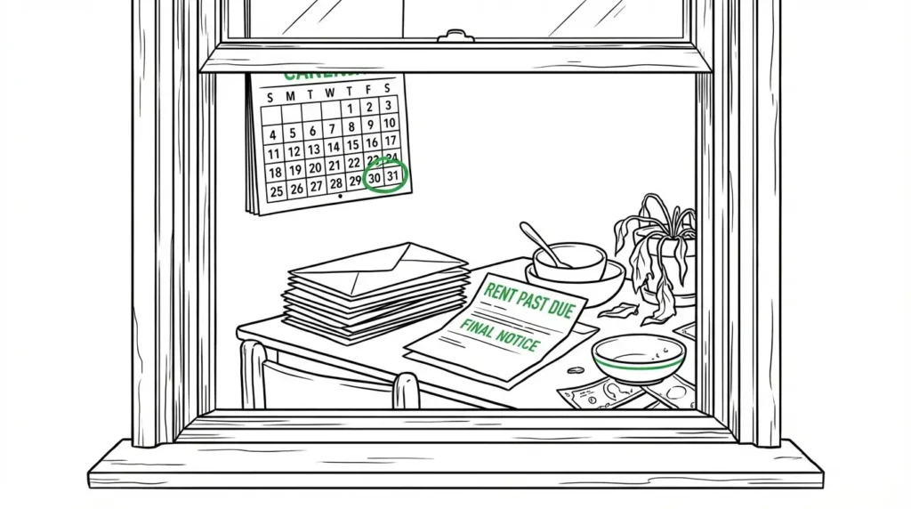 家賃が払えないときの対処法を解説するイラスト