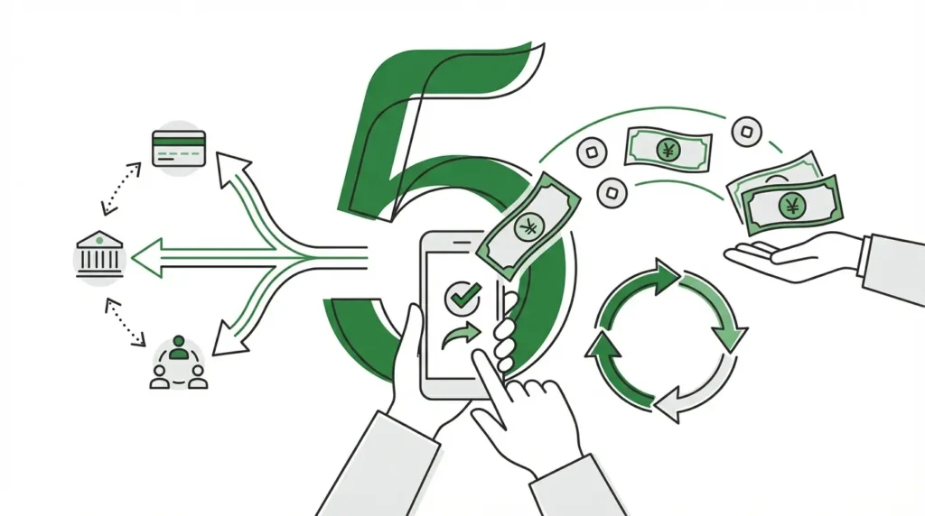 5万円を借りる方法のイラスト