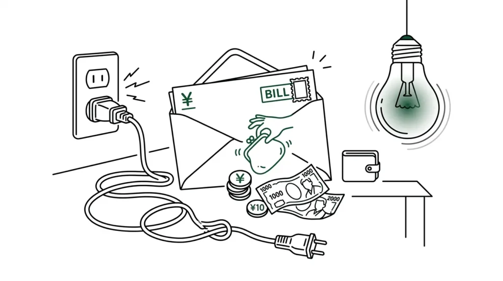 電気代が払えない時の対処法のイメージイラスト