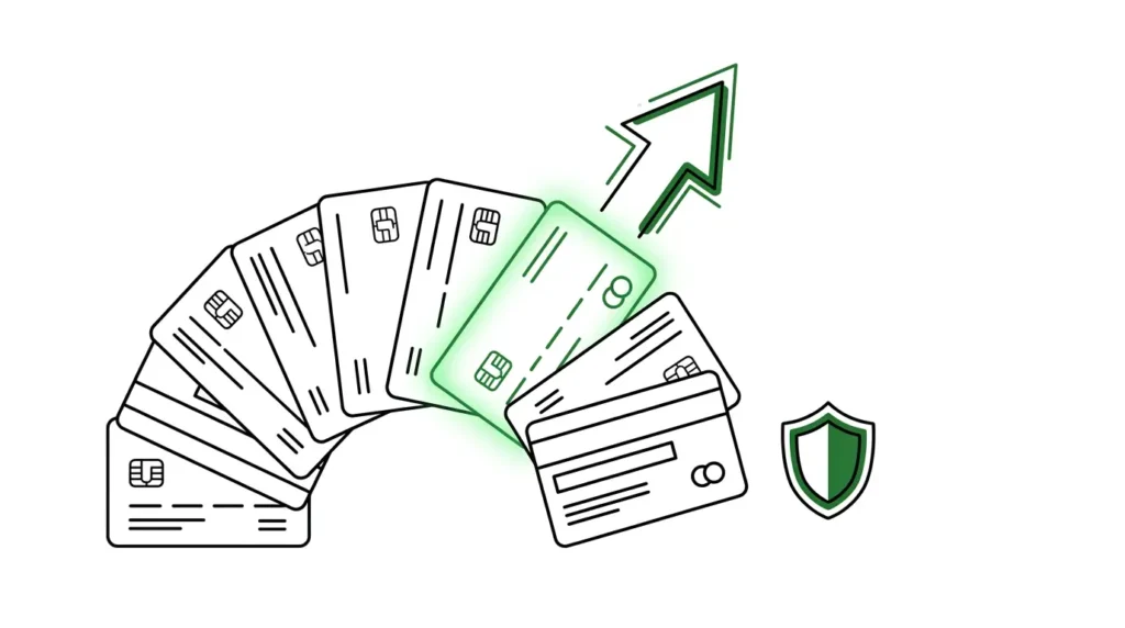 ライフカードの審査難易度と選び方 - 複数のクレジットカードから最適な1枚を選ぶイメージ