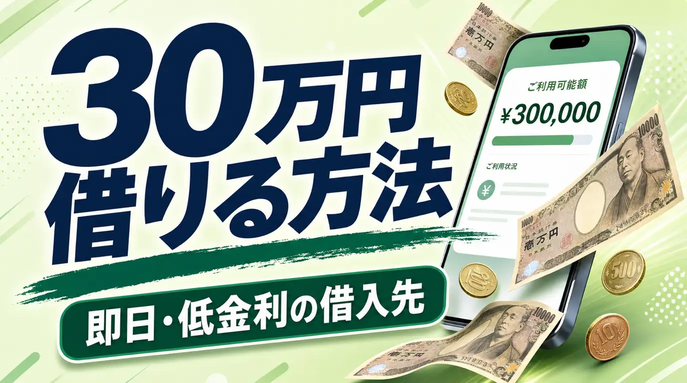 30万円借りる方法を紹介。即日融資・低金利が可能な借入先、かかる利息についても解説