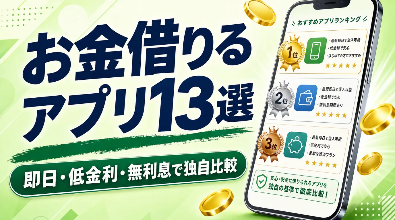 お金借りるアプリおすすめ13選|即日融資・低金利・無利息期間を独自比較