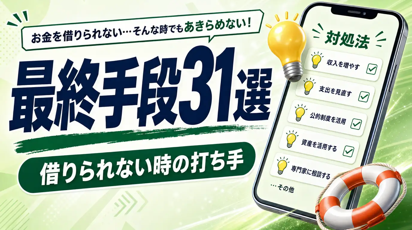 お金が借りられない際の最終手段。諦める前に試してほしい方法31選を紹介