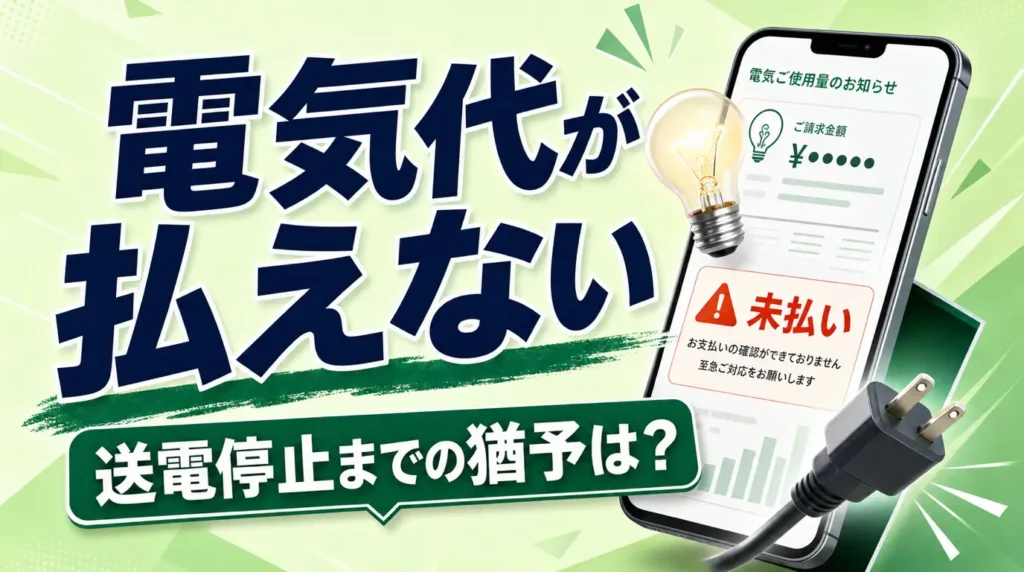 電気代が払えない場合の対処法7選｜送電停止までの猶予日数と延滞利息を独自計算