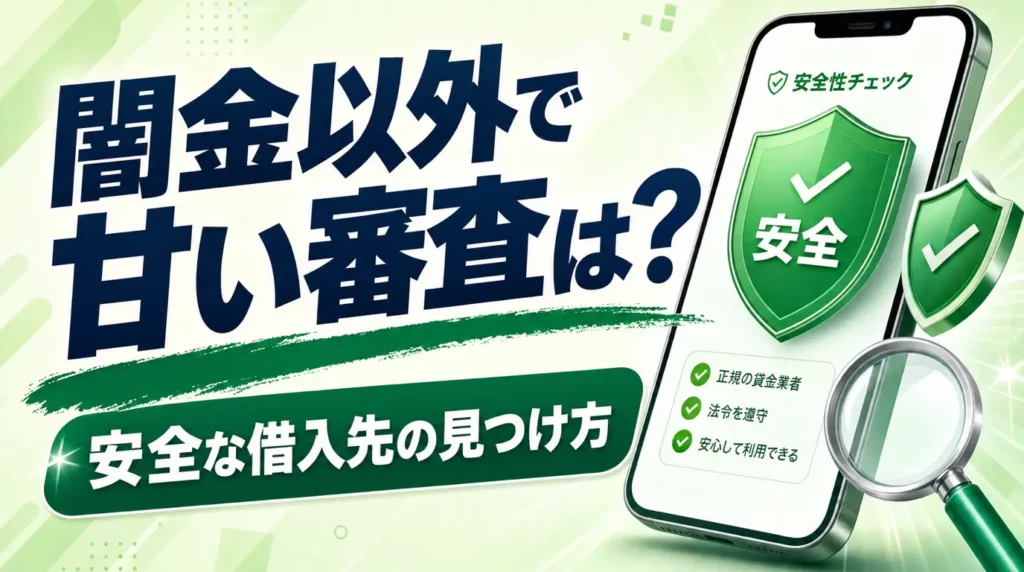 闇金以外で審査が甘い即日融資OKなキャッシング先はあるのか。状況にあったローン会社も紹介