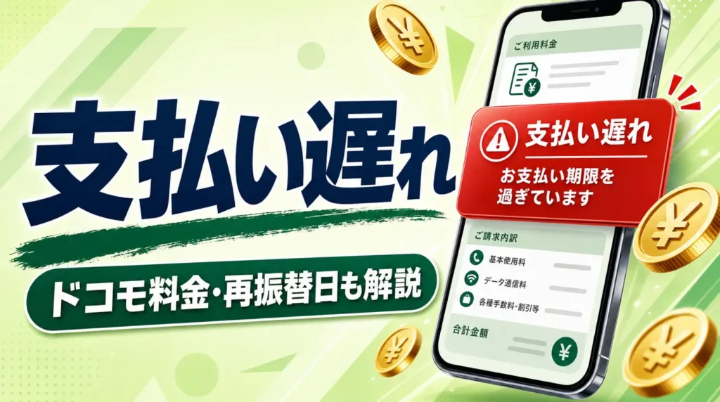 ドコモ料金の支払い遅れ｜いつ止まる？対処法と再振替日を解説