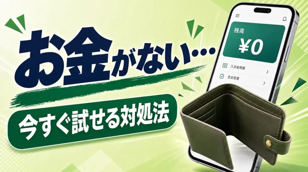 お金がないときの対処法を紹介。今すぐ試せる借り入れ方法や注意点も解説。