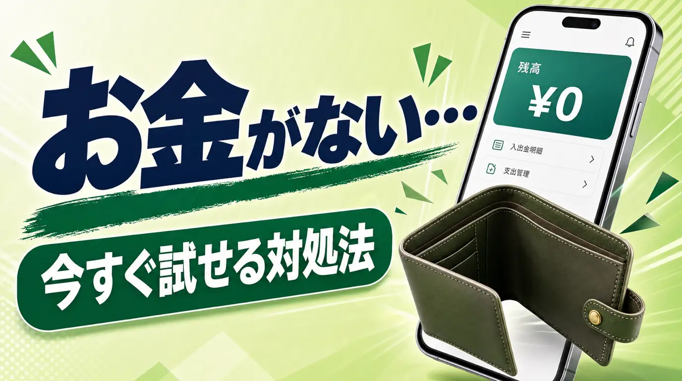 お金がないときの対処法を紹介。今すぐ試せる借り入れ方法や注意点も解説。