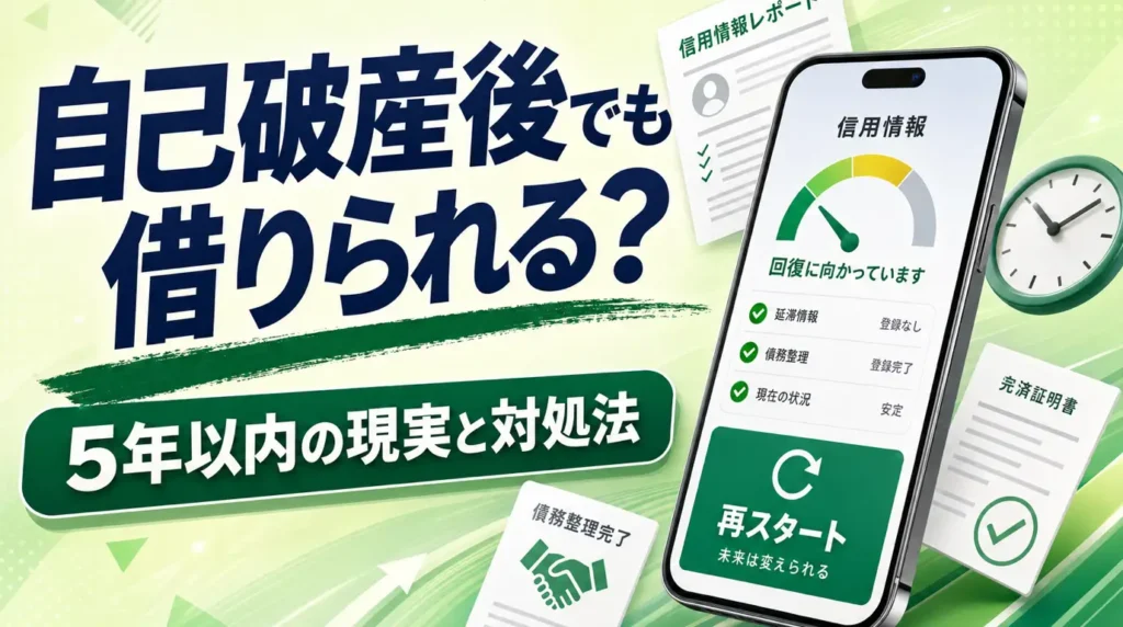 自己破産後5年以内でもカードローンは利用可能？借入れ成功者の体験談とお金を借りる方法を紹介